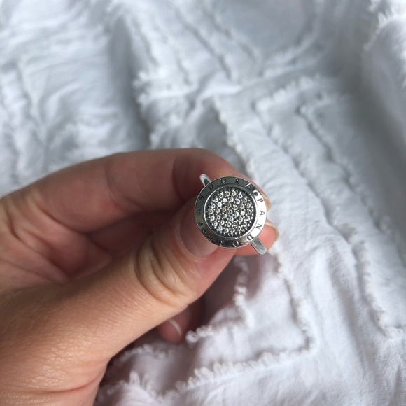 Authentic Pandora Signature Pavé Logo Ring - Picture 5 of 11